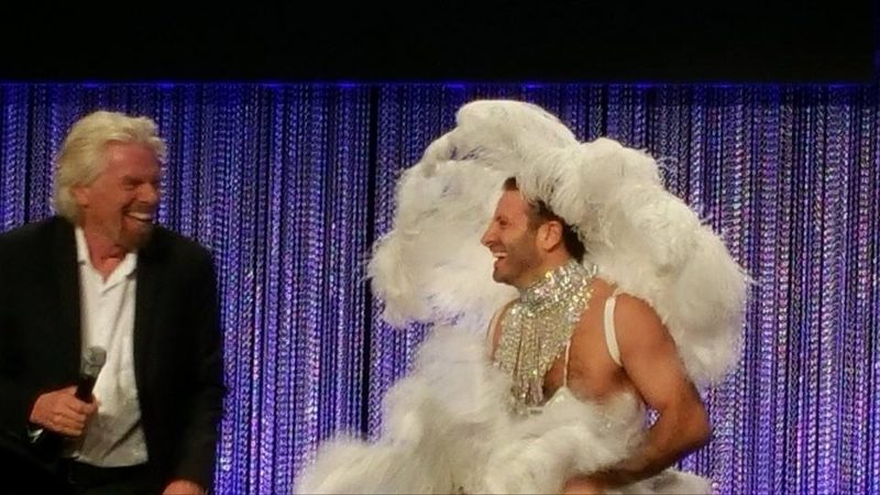 Yanik onstage with Richard Branson